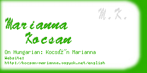 marianna kocsan business card